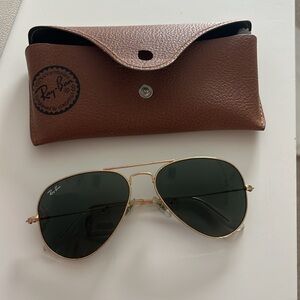 Gold-frame RayBan sunglasses